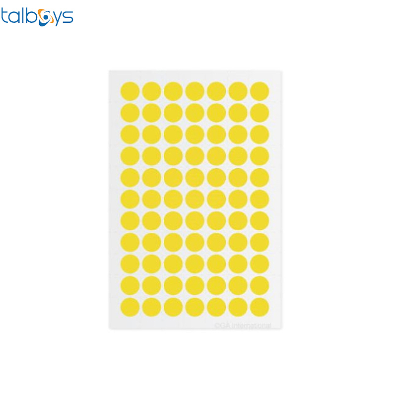 TALBOYS 彩色低温圆形标签 黄色 TS290736
