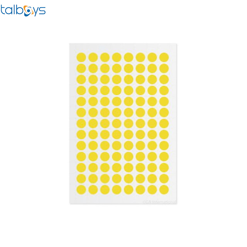 TALBOYS 彩色低温圆形标签 黄色 TS290719