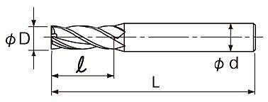 EXACT 铣刀4刃型2.5D 0664-291