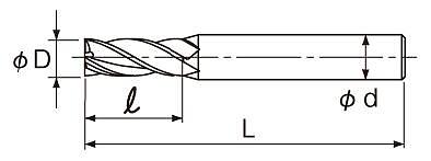 EXACT 铣刀4刃P型2.5D 0664-323