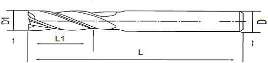 EXACT 整体硬质合金4刃铣刀 06663-067