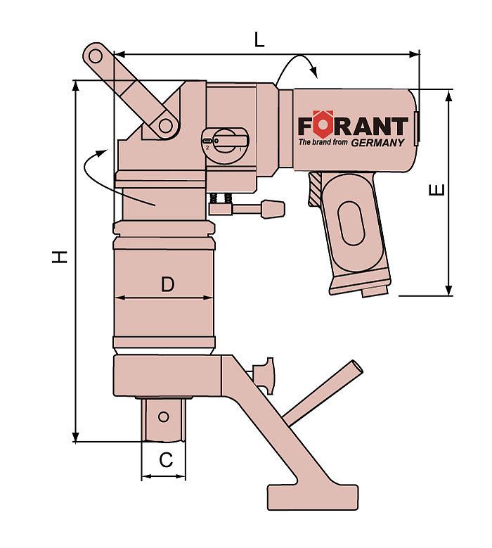 FORANT 静音弯柄气动扭矩扳手 88507470