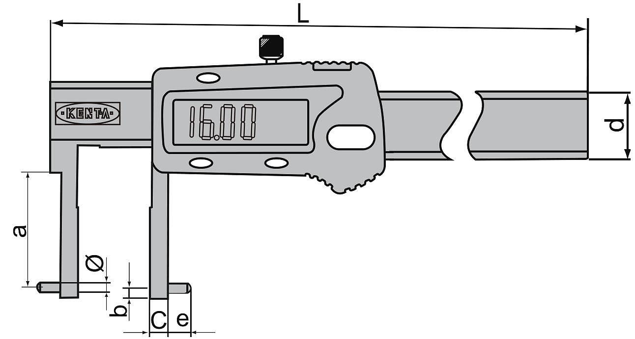 KENTA 圆柱头内沟槽数显卡尺 KT5-231-242