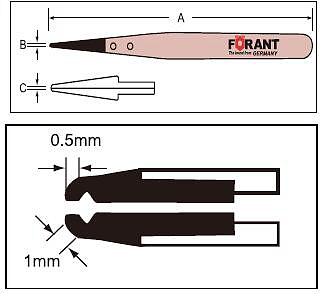 FORANT 防静电纤维头镊子 88450002