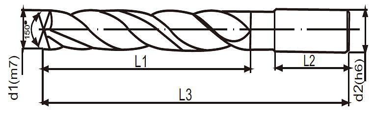 EXACT 硬质合金3刃钻 5XD 06660-621