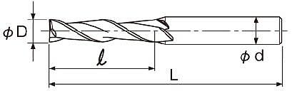 EXACT 铣刀2刃型3D 0664-133