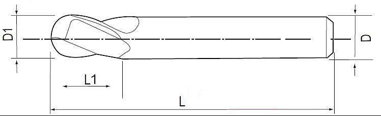 EXACT 整体硬质合金3、4刃球头铣刀 06663-116