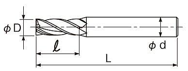 EXACT 铣刀4刃型2D 0664-227