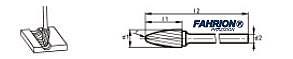 FAHRION 加长柄系列-弧形尖头硬质合金旋转锉(G型) 778-1-60314P