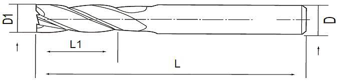 EXACT 整体硬质合金大螺旋角铣刀(三、四刃) 06663-172