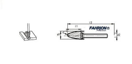 FAHRION 宽齿系列-弧形圆头硬质合金旋转锉(F型) 777-20818W