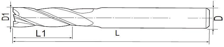 EXACT 整体硬质合金2、4刃R角铣刀 06663-081