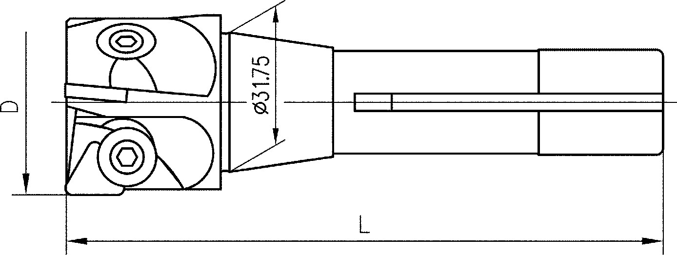 EXACT R8硬质合金可转位立铣刀 19113946