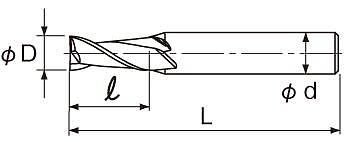 EXACT 铣刀2刃型1.5D 0664-009