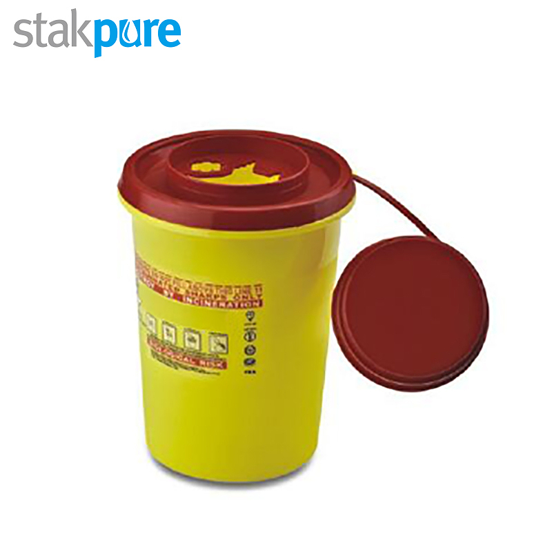 STAKPURE 医疗废物利器盒一次性黄色医用针筒锐器诊所用圆形方形针头垃圾桶 9.5*7.5*13.5cm SR5T347