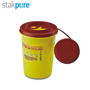 STAKPURE 医疗废物利器盒一次性黄色医用针筒锐器诊所用圆形方形针头垃圾桶 9.5*7.5*13.5cm