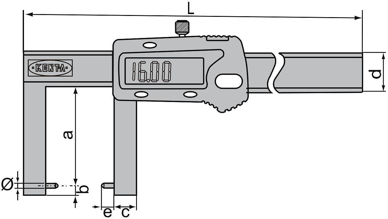 KENTA 圆柱头外沟槽数显卡尺 KT5-231-224