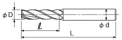 EXACT 铣刀4刃型4D 0664-349