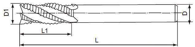 EXACT 整体硬质合金三、四刃波刃铣刀 06663-191