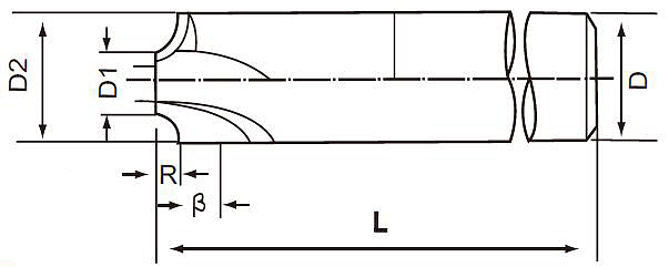 EXACT 整体硬质合金内R铣刀-2刃 06663-185