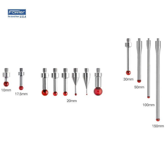 FOWLER 红宝石球测针(碳纤维测杆) 54-404-406