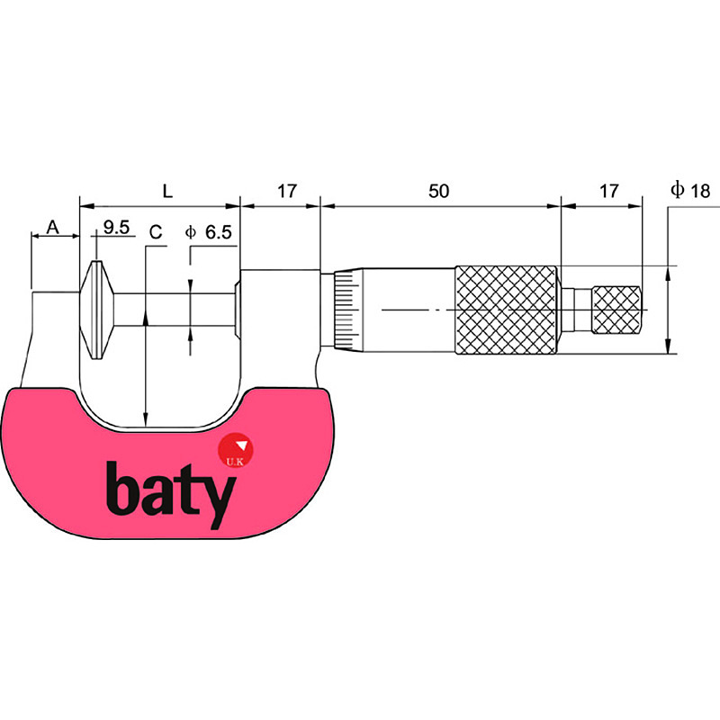 BATY 公法线千分尺 BT2-300-489