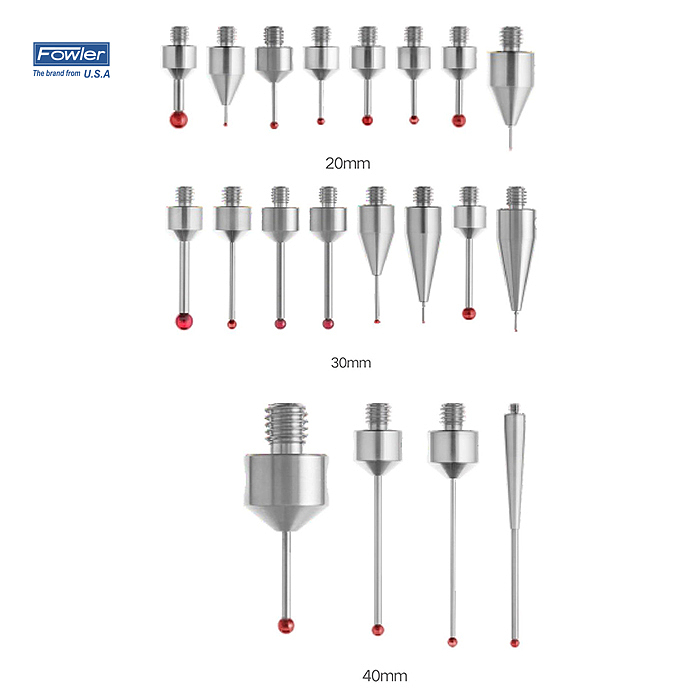 FOWLER 红宝石球测针(碳纤维测杆) 54-404-456