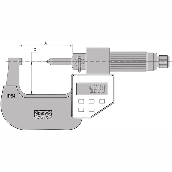 KENTA 数显单尖头外径千分尺 00 0~25mm 1把 5230587