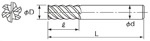 EXACT 铣刀多刃耐热合金用2.5D 0664-453