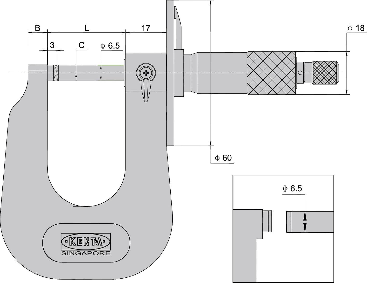 KENTA 表盘薄金属片千分尺 KT5-230-129