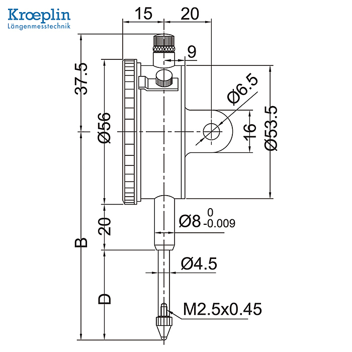 KROEPLIN 表盘式百分表 4461159