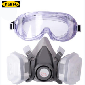 KENTA 半面罩、护目镜、1号滤毒盒8件套(410主体×1、护目镜×1、过滤盒×2、过滤棉×2、过滤盖×2)
