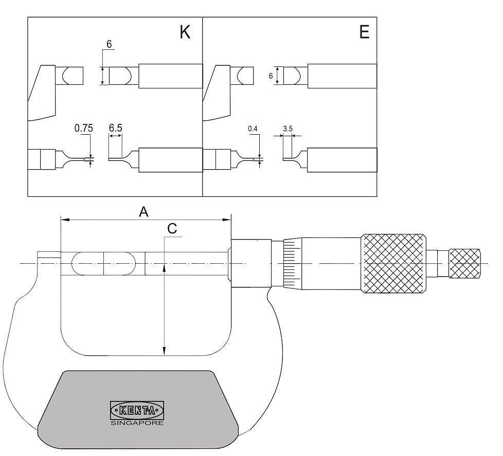 KENTA 薄片形千分尺 KT5-230-492