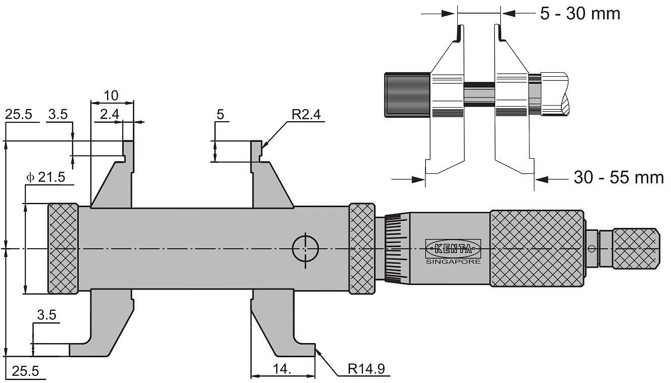 KENTA 双头内径千分尺 KT5-230-747