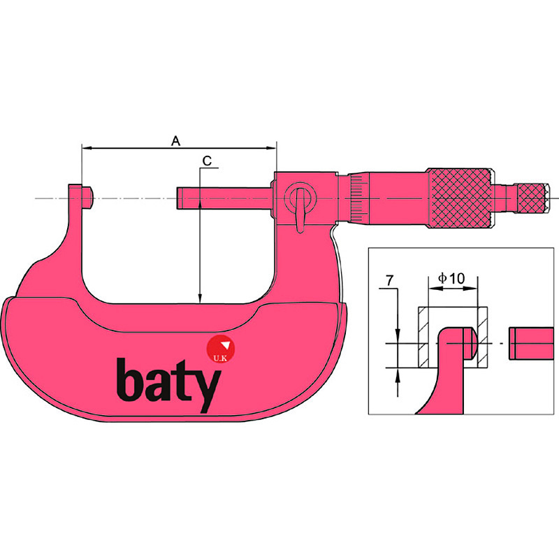 BATY 壁厚千分尺 BT2-300-344