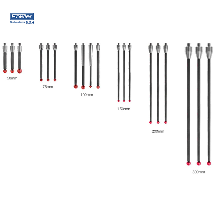 FOWLER 红宝石球测针(碳纤维测杆) 54-404-500