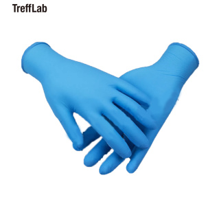 TREFFLAB 一次性使用丁腈乳胶手套 无粉 蓝色