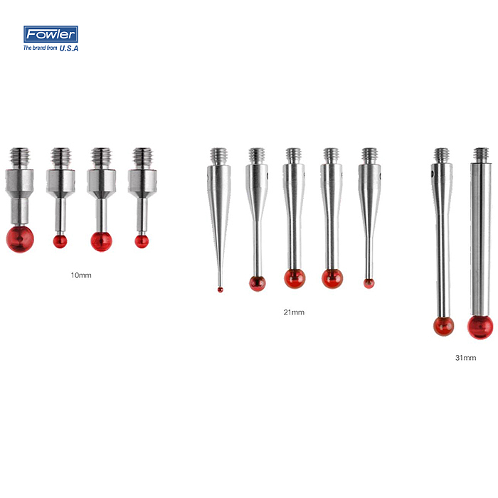 FOWLER 红宝石球测针(不锈钢测杆) 54-404-366