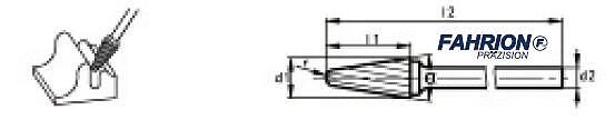 FAHRION 加长柄系列-锥形圆头硬质合金旋转锉(L型) 776-3-30313X