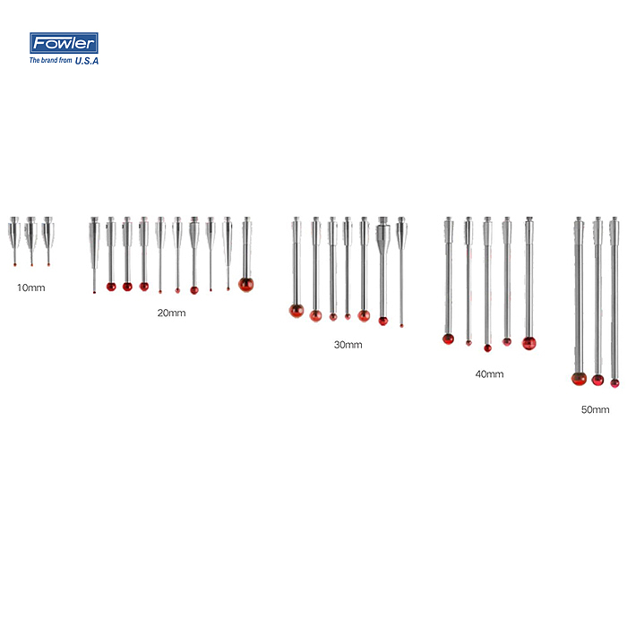 FOWLER 红宝石球测针(碳化钨测杆) 54-404-303
