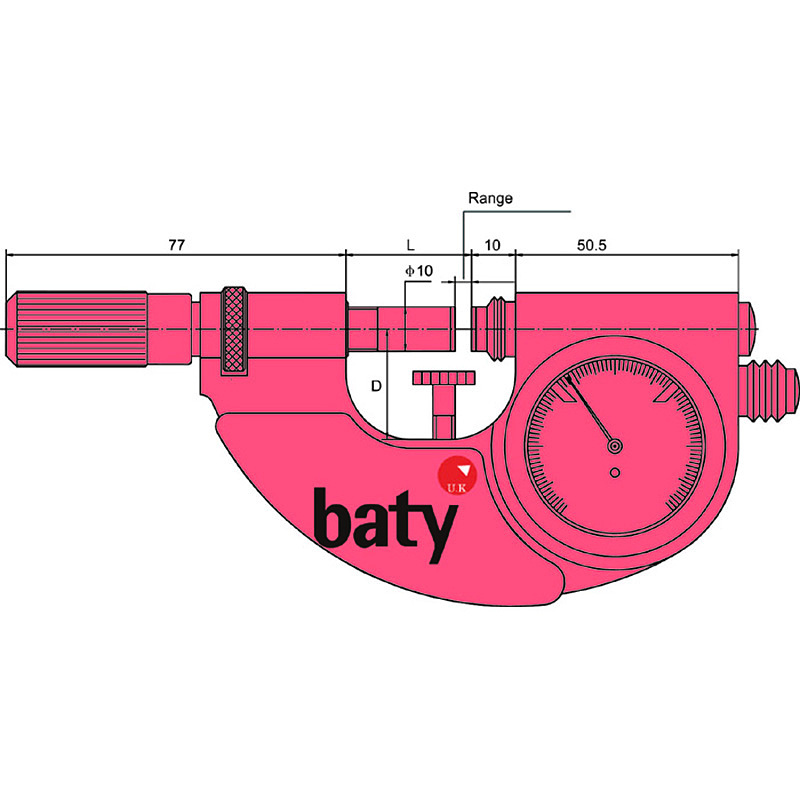 BATY 带表杠杆千分尺 BT2-300-308