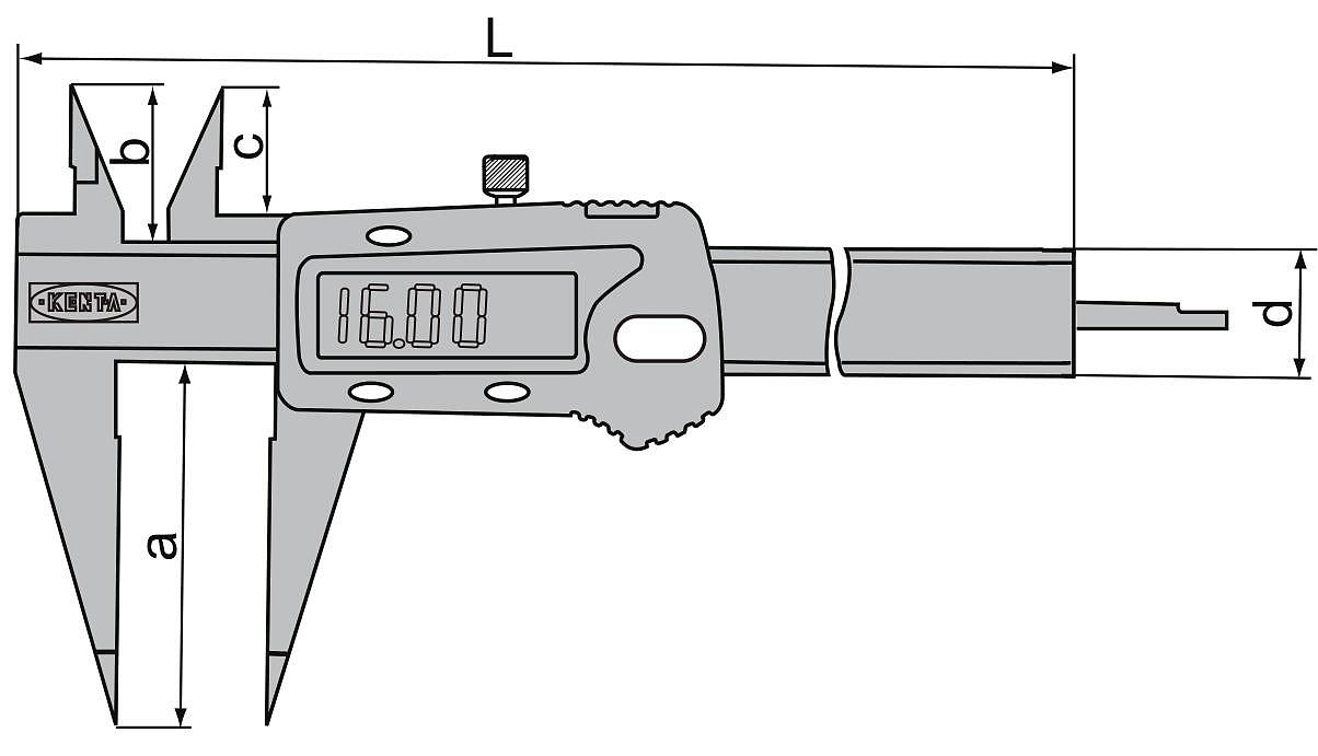 KENTA 细尖爪数显卡尺 KT5-231-213