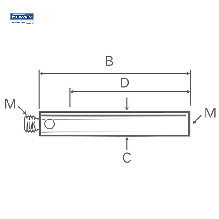 FOWLER M5螺纹测针加长杆(碳纤维) 54-404-576
