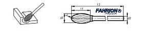 FAHRION 加长柄系列-椭圆形硬质合金旋转锉(E型) 776-60309P