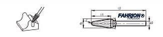 FAHRION 宽齿系列-锥形圆头硬质合金旋转锉(L型) 776-21638W