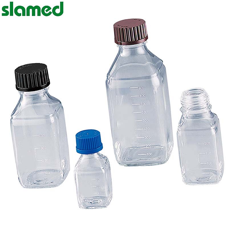 SLAMED 方形白色螺口玻璃瓶带红盖 500ml SD7-110-702