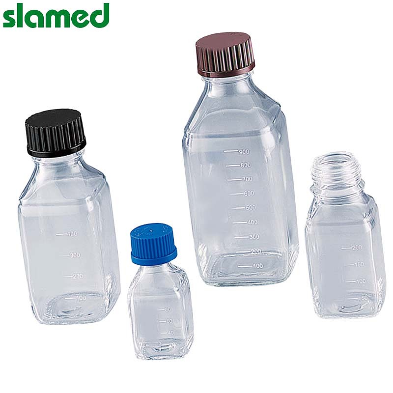 SLAMED 方形白色螺口玻璃瓶带黑盖 1000ml SD7-110-695