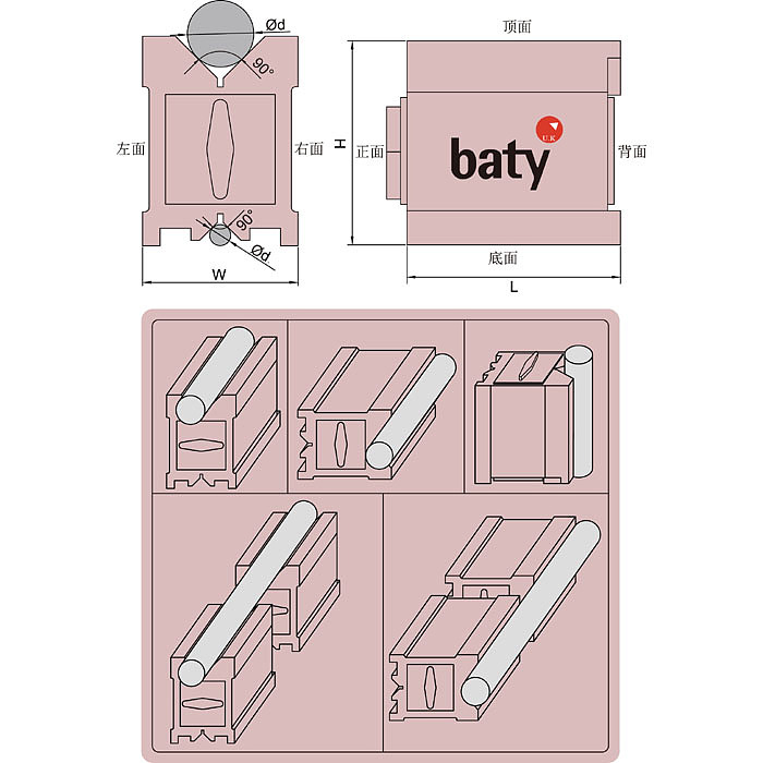 BATY 成对磁性V形架 GM5-900-599