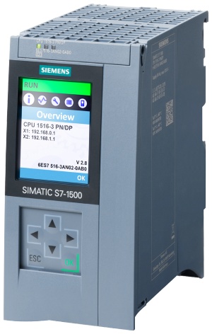SIEMENS SIMATIC S7-1500， CPU 1516-3 PN/DP， 中央处理器