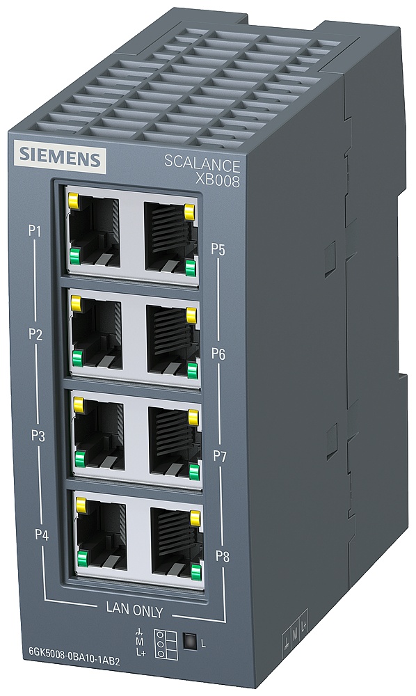 SIEMENS SCALANCE XB008 非网管型 工业以太网交换机 6GK5008-0BA10-1AB2